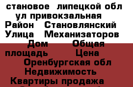 становое, липецкой обл., ул.привокзальная, 4 › Район ­ Становлянский › Улица ­ Механизаторов › Дом ­ 1 › Общая площадь ­ 65 › Цена ­ 1 950 - Оренбургская обл. Недвижимость » Квартиры продажа   . Оренбургская обл.